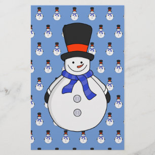 Schneemann mit Tophut Briefpapier