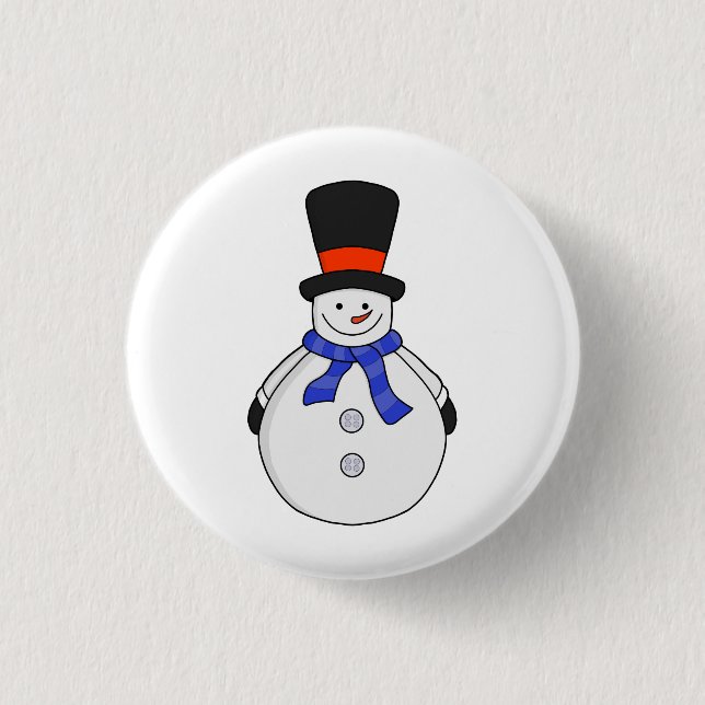 Schneemann mit Tophut Button (Vorderseite)