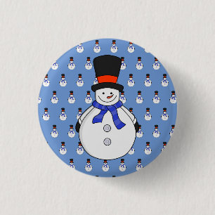 Schneemann mit Tophut Button
