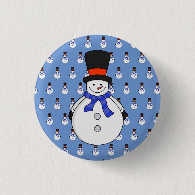 Schneemann mit Tophut Button (Vorderseite)