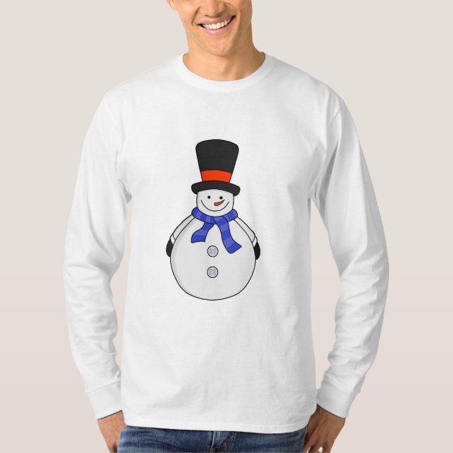 Schneemann mit Tophut T-Shirt (Vorderseite)