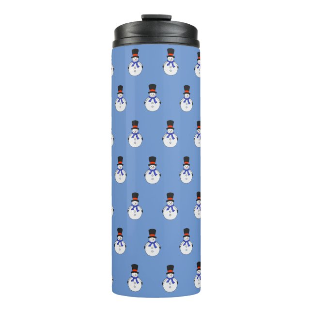Schneemann mit Tophut Thermosbecher (Vorderseite)