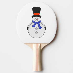 Schneemann mit Tophut Tischtennis Schläger