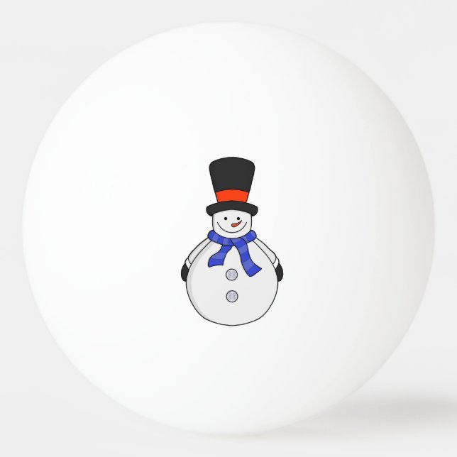 Schneemann mit Tophut Tischtennisball (Vorderseite)