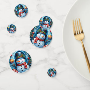 Schneemann mit Weihnachtsdeko - Konfetti
