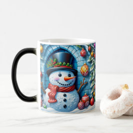 Schneemann mit Weihnachtsdeko -  Verwandlungstasse