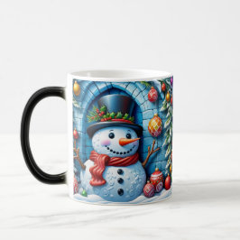 Schneemann mit Weihnachtsdeko -  Verwandlungstasse