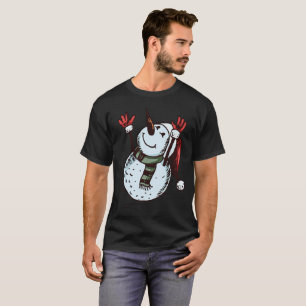 Schneemann mit Weihnachtsmannmütze - Karottennase T-Shirt