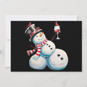 Schneemann mit Wein Weihnachten Lustiges Weihnacht