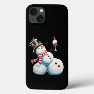Schneemann mit Wein Weihnachten Lustiges Weihnacht Case-Mate iPhone Hülle