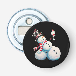 Schneemann mit Wein Weihnachten Lustiges Weihnacht Flaschenöffner