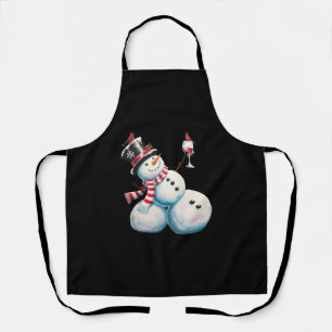Schneemann mit Wein Weihnachten Lustiges Weihnacht Schürze