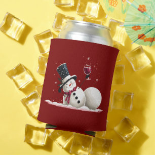 Schneemann mit Wein Weihnachtsgeschenk Xmas-Feiert Dosenkühler