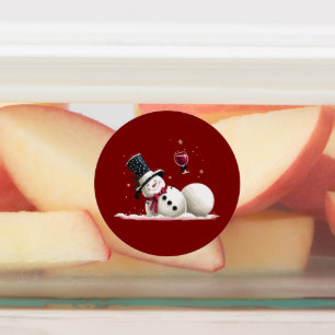 Schneemann mit Wein Weihnachtsgeschenk Xmas-Feiert Etiketten