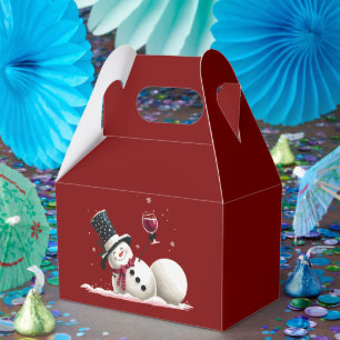 Schneemann mit Wein Weihnachtsgeschenk Xmas-Feiert Geschenkschachtel