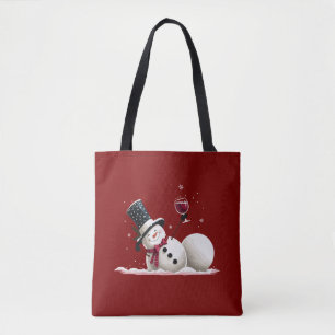 Schneemann mit Wein Weihnachtsgeschenk Xmas Feiert Tasche
