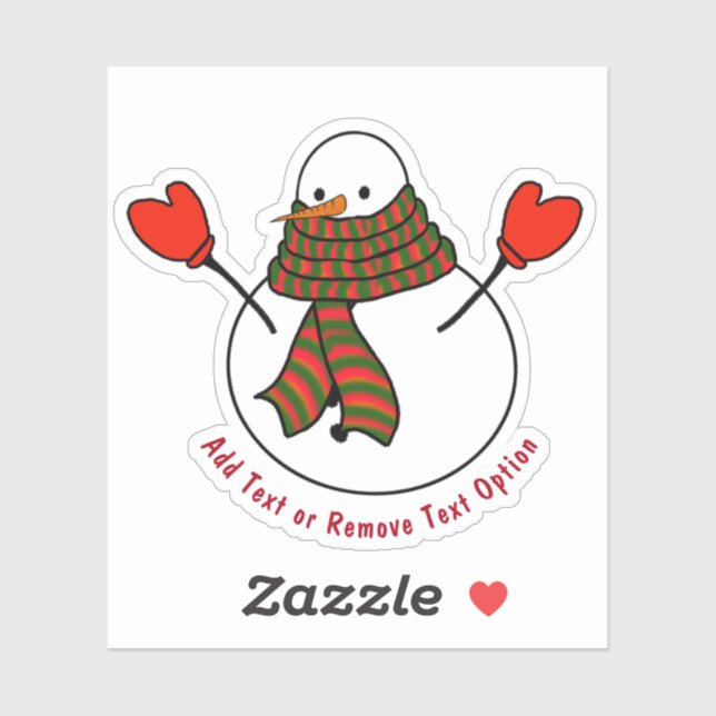 Schneemann mit Zehn Weihnachten Aufkleber (Blatt)
