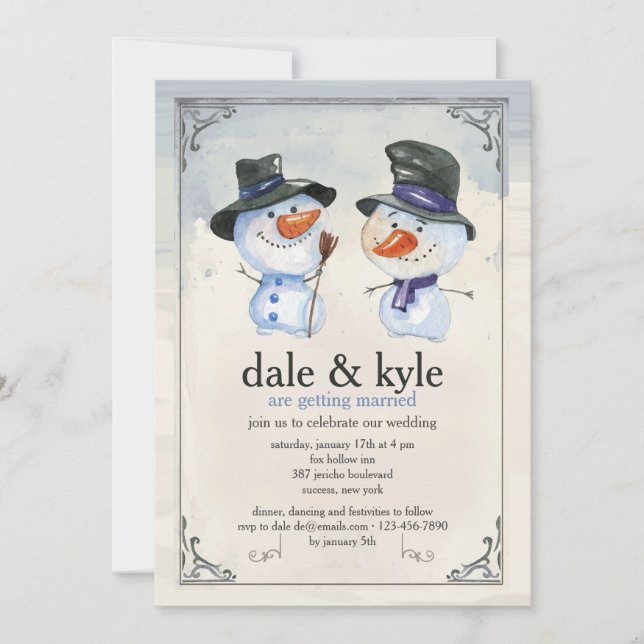Schneemann-Miteinladung Einladung (Vorderseite)