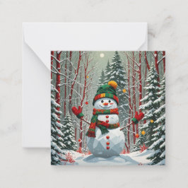 Schneemann Mitteilungskarte