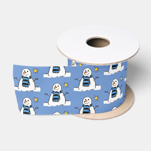 Schneemann-Musterdesign Satinband