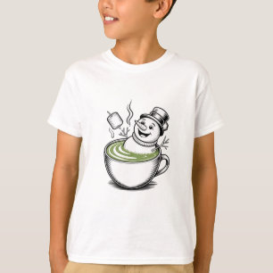 Schneemann nimmt Matcha-Weihnachtsbad  T-Shirt