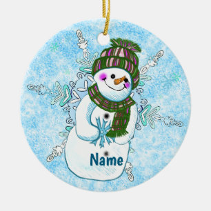 Schneemann-Oma-Ornament Keramik Ornament