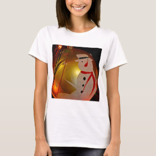 Schneemann-Ornament mit Frost-Effekt T-Shirt