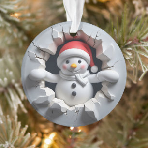 Schneemann-Ornament Rückseite Festliches Design Ornament