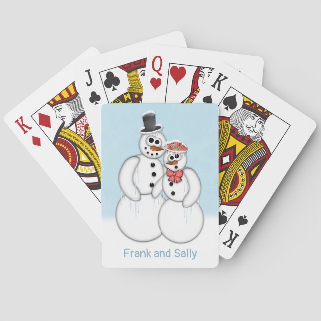 Schneemann-Paare kundengerecht Spielkarten (Rückseite)