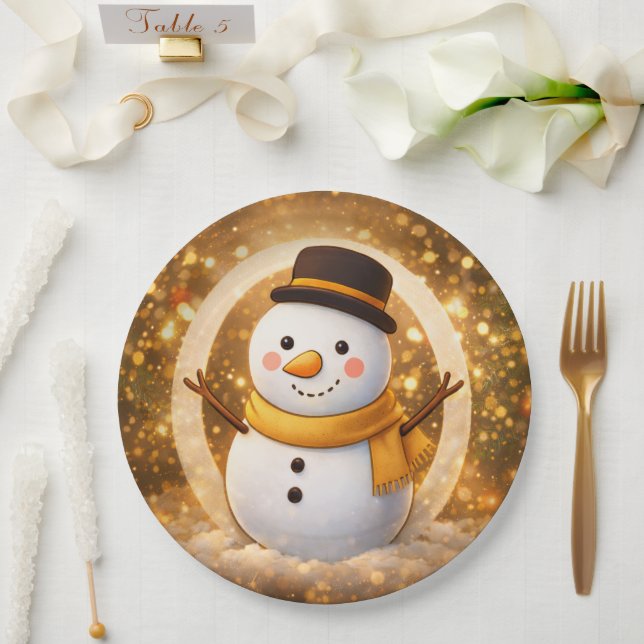 Schneemann Pappteller (Hochzeit)