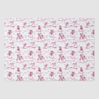 Schneemann-Parade-Toile - rot Seidenpapier
