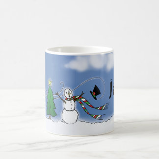 Schneemann Personalisierte Weihnachtszeit Tasse