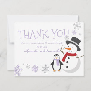 Schneemann Pinguin Winter Wonderland Dankeskarten