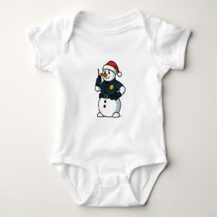 Schneemann Polizeibeamter Weihnachten 2026 Feierta Baby Strampler