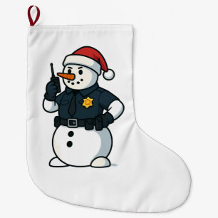 Schneemann Polizeibeamter Weihnachten 2026 Feierta Großer Weihnachtsstrumpf