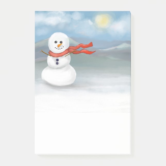 Schneemann Post-it Klebezettel (Vorderseite)