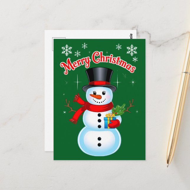 Schneemann Postkarte (Vorderseite/Rückseite Beispiel)