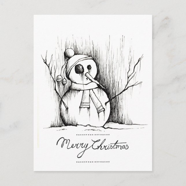 Schneemann Postkarte (Vorderseite)