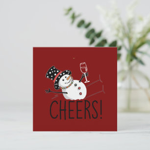 Schneemann Prost Wein Weihnachten Lustig Xmas Wint