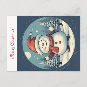 Schneemann sagt Frohe Weihnachten Postkarte