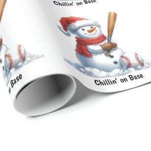 Schneemann-Schläger chillen auf der Base  Geschenkpapier