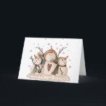 Schneemann-Schneeflocke-Land-Winter-Primitives Feiertagskarte<br><div class="desc">Schneemann-Schneeflocke-Land-Weihnachtswinter-Primitives</div>