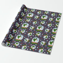 Schneemann-Schneekugeln Geschenkpapier