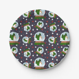 Schneemann-Schneekugeln Pappteller
