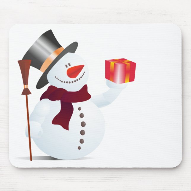 Schneemann / Schneemann zu Weihnachten / Weihnacht Mousepad (Vorne)