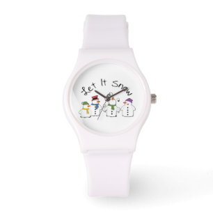 Schneemann Schneemänner Schneebällchen Schneekunst Armbanduhr