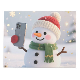Schneemann-Selfie-Weihnachts-Notizblock Notizblock