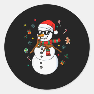 Schneemann Six Seven Meme Weihnachts-Pyjamas 6 Und Runder Aufkleber