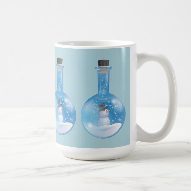 Schneemann snowglobe Flasche Kaffeetasse (Rechts)