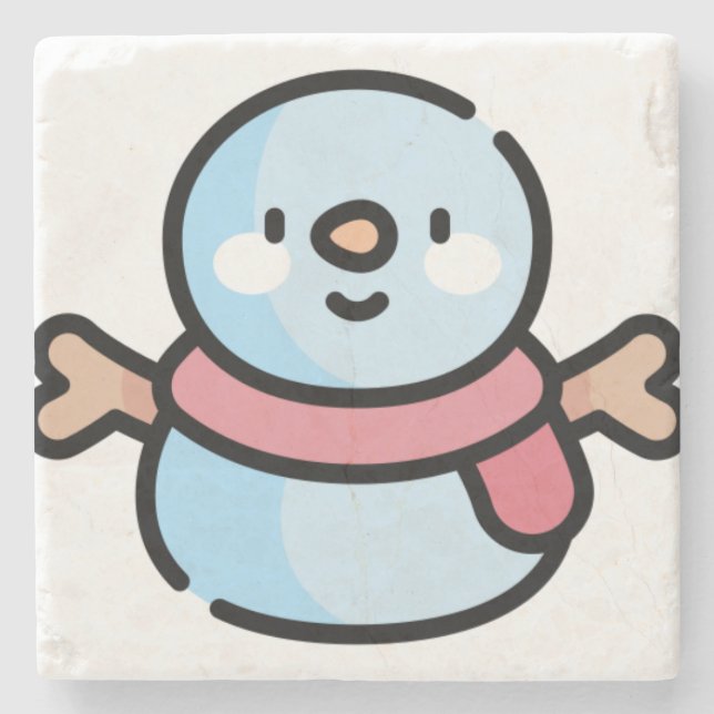 Schneemann Steinuntersetzer (Vorderseite)